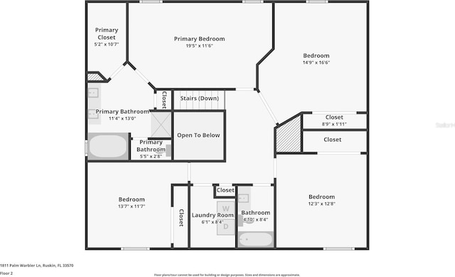 1811 Palm Warbler Ln, Ruskin, FL 33570 - view of floor plan / room layout