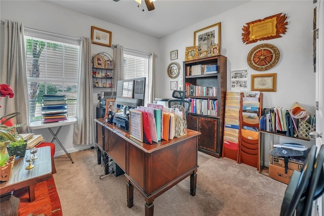 289 Siesta Vista Ct, Davenport, FL 33896 - office area with carpet flooring and ceiling fan