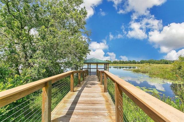 356 Irving Bend Dr, Groveland, FL 34736 - dock featuring a gazebo and a water view