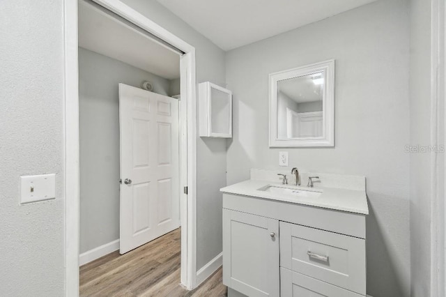 38323 11th Ave, Zephyrhills, FL 33542 - bathroom with vanity and wood finished floors