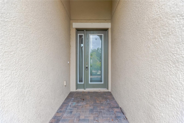 12828 Satin Lily Dr, Riverview, FL 33579 - view of exterior entry featuring stucco siding