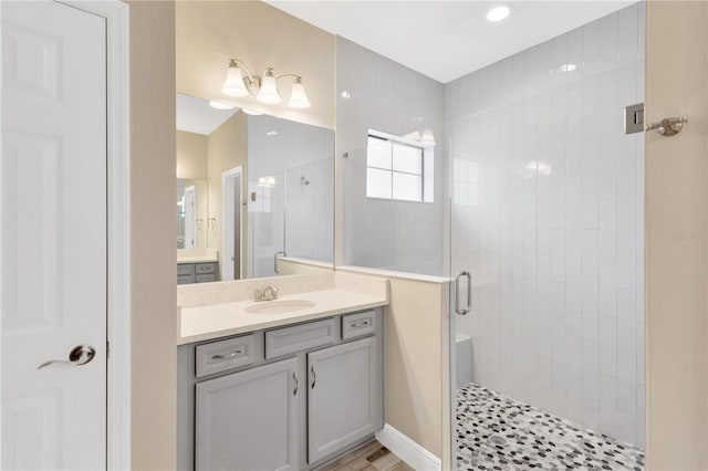 12828 Satin Lily Dr, Riverview, FL 33579 - full bath featuring a stall shower and vanity