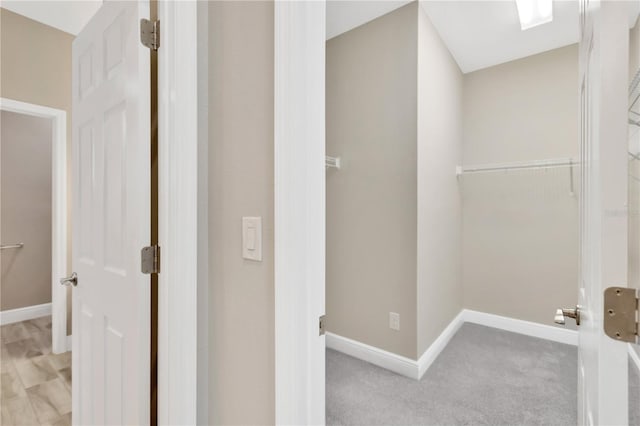 12828 Satin Lily Dr, Riverview, FL 33579 - hallway with baseboards and carpet floors