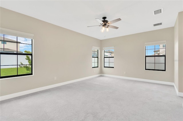 12828 Satin Lily Dr, Riverview, FL 33579 - unfurnished room with a ceiling fan, light carpet, and healthy amount of natural light