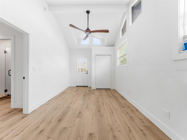 960 65th St S, Saint Petersburg, FL 33707 - entryway featuring ceiling fan and light wood-type flooring