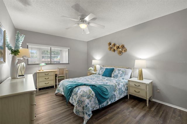 1701 Pinehurst Rd Unit 18D, Dunedin, FL 34698 - bedroom featuring wood finished floors, a textured ceiling, and ceiling fan