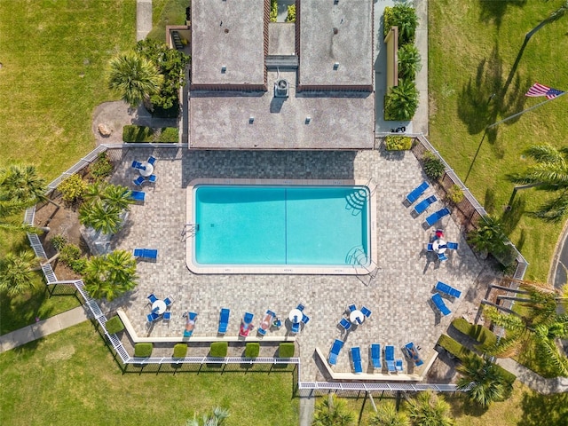 1701 Pinehurst Rd Unit 18D, Dunedin, FL 34698 - aerial view of property and surrounding area with a pool area