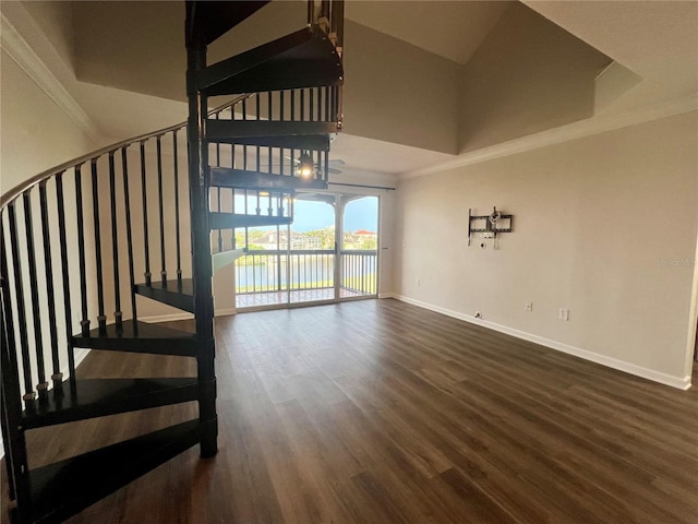 2400 Feather Sound Dr Unit 935, Clearwater, FL 33762 - staircase featuring ornamental molding and wood finished floors