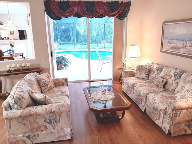 3740 Emerald Ln, Mulberry, FL 33860 - living area with wood finished floors
