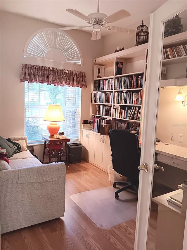 3740 Emerald Ln, Mulberry, FL 33860 - office space with wood finished floors and ceiling fan