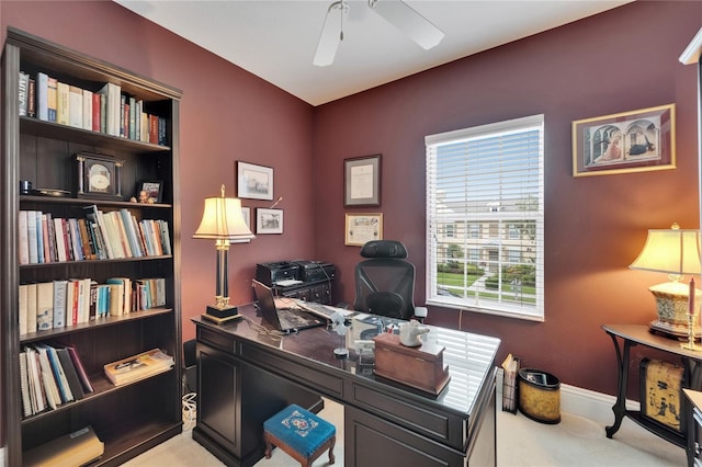 5642 Simonton St, Bradenton, FL 34203 - carpeted office space with a ceiling fan and baseboards