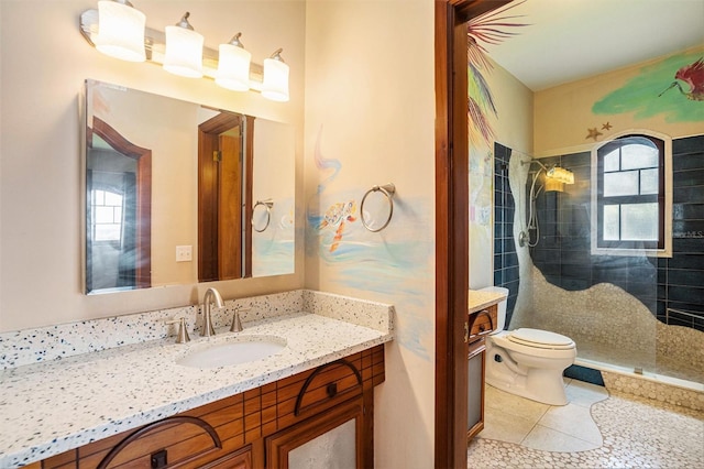7715 Riverview Dr, Riverview, FL 33578 - full bathroom with vanity, plenty of natural light, and walk in shower