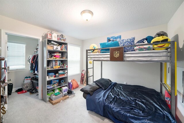2101 Sunset Wind Loop, Oldsmar, FL 34677 - carpeted bedroom featuring multiple windows and a textured ceiling