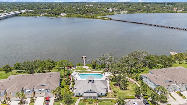 2101 Sunset Wind Loop, Oldsmar, FL 34677 - aerial view of a nearby body of water and a pool area
