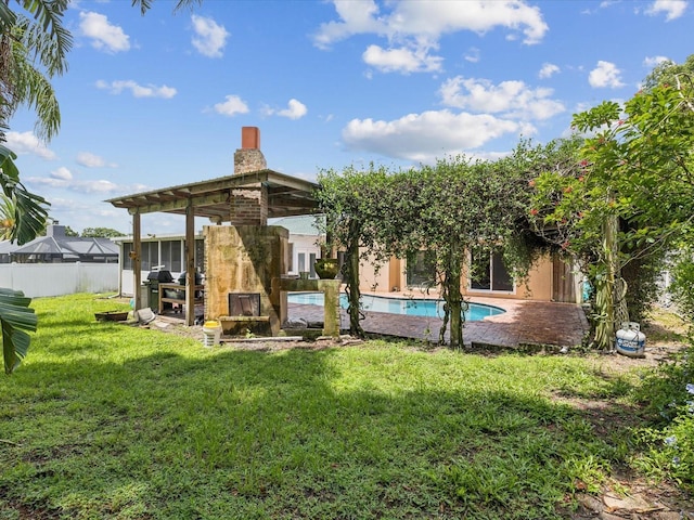 5110 Lake Valencia Blvd E, Palm Harbor, FL 34684 - rear view of property with a chimney