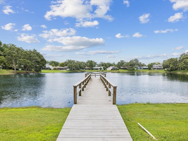 5110 Lake Valencia Blvd E, Palm Harbor, FL 34684 - dock area with a water view and a lawn
