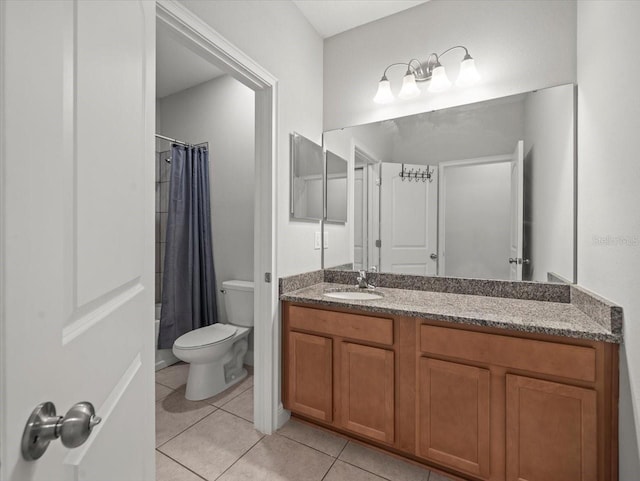 13638 Moosehead Cir, Hudson, FL 34669 - full bath with tile patterned floors, vanity, and a shower with curtain