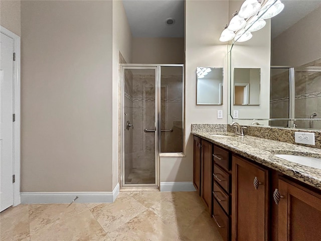 2802 Devonoak Blvd, Land O Lakes, FL 34638 - bathroom with double vanity and a stall shower