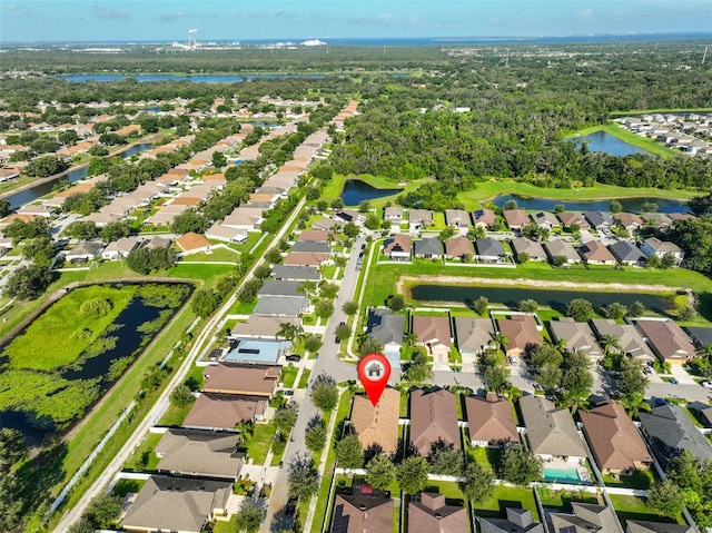 12218 Avondale Oak Pl, Riverview, FL 33578 - aerial overview of property's location with nearby suburban area and a large body of water