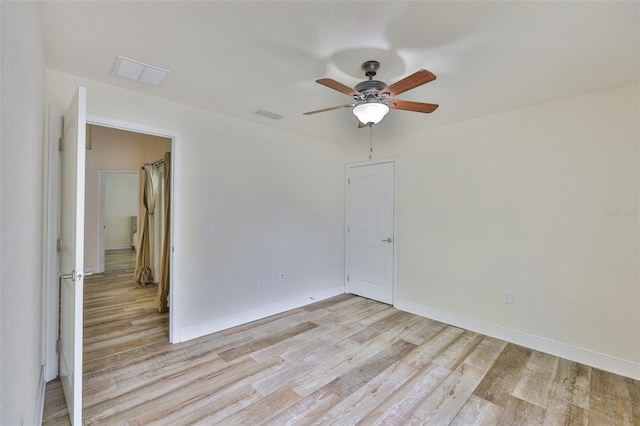 12218 Avondale Oak Pl, Riverview, FL 33578 - spare room featuring light wood-style flooring and ceiling fan