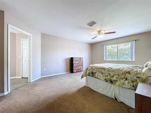 4222 Trumpworth Ct, Valrico, FL 33596 - carpeted bedroom featuring a ceiling fan and a textured ceiling