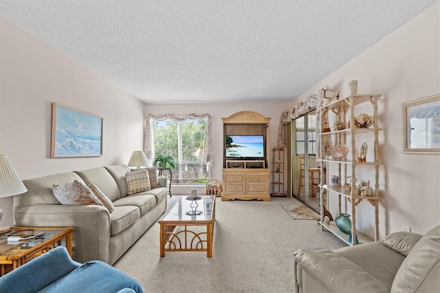 630 Windrush Bay Dr Unit 630, Tarpon Springs, FL 34689 - living room featuring a textured ceiling and carpet flooring