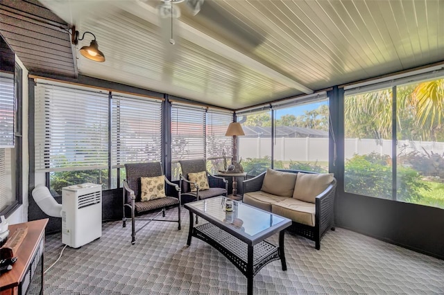 3302 69th St W, Bradenton, FL 34209 - sunroom with an outdoor living space and a ceiling fan