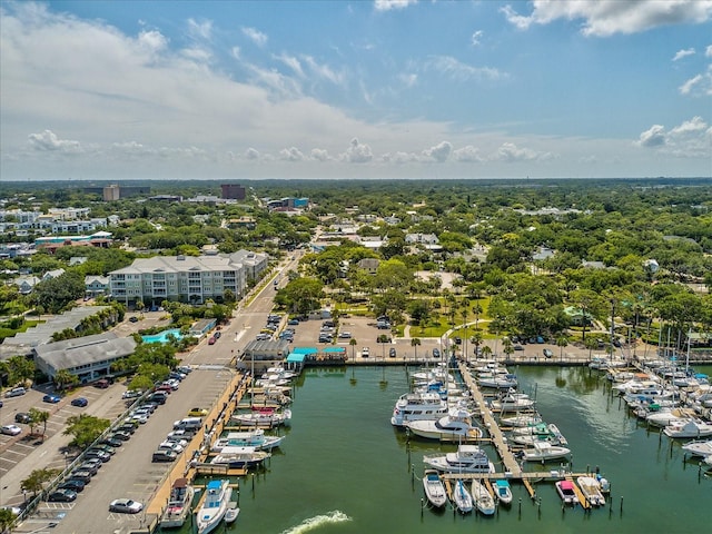 464 N Paula Dr Unit 106, Dunedin, FL 34698 - drone / aerial view of numerous boat docks and a large body of water