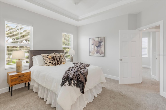 527 Jetstar Ln, Oldsmar, FL 34677 - bedroom featuring light colored carpet and a raised ceiling