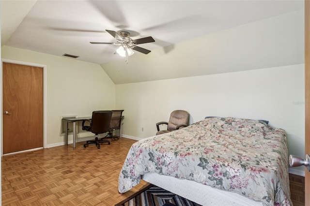 19410 N 41st Hwy, Lutz, FL 33548 - bedroom featuring vaulted ceiling and ceiling fan