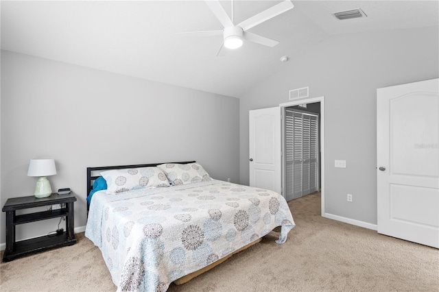 4715 Barnstead Dr, Riverview, FL 33578 - bedroom featuring carpet, ceiling fan, and high vaulted ceiling