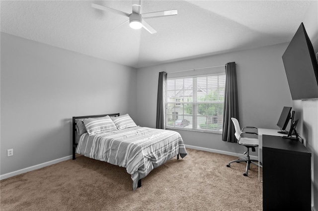 4715 Barnstead Dr, Riverview, FL 33578 - bedroom with a textured ceiling, carpet, ceiling fan, and an office area