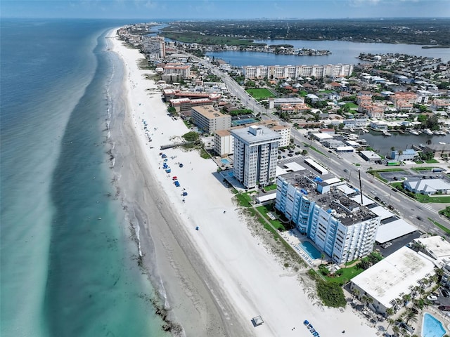 17408 Gulf Blvd Unit 601, Redington Shores, FL 33708 - bird's eye view of waterfront with a beach
