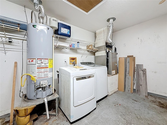1741 Oak Spring Dr, Tarpon Springs, FL 34689 - washroom with gas water heater and washing machine and clothes dryer