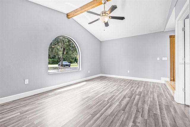 10430 Bobcat Dr, New Port Richey, FL 34654 - empty room featuring wood finished floors and a ceiling fan