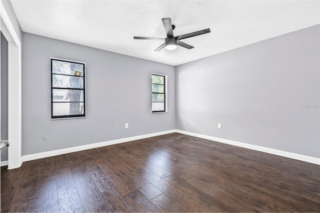 10430 Bobcat Dr, New Port Richey, FL 34654 - empty room featuring ceiling fan, a textured ceiling, and wood finished floors