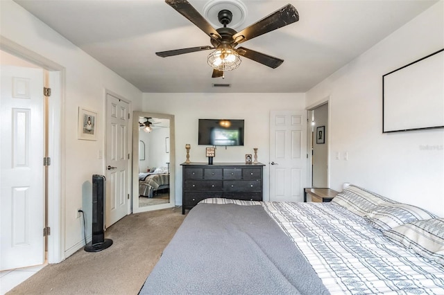 6101 Broken Arrow Dr, New Port Richey, FL 34653 - carpeted bedroom featuring ceiling fan