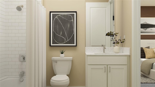 6925 E 116th Ct, Palmetto, FL 34221 - bathroom with vanity and shower / bath combo with shower curtain