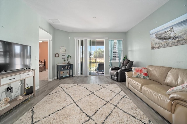 11829 Brighton Knoll Loop, Riverview, FL 33579 - living area with wood finished floors and baseboards