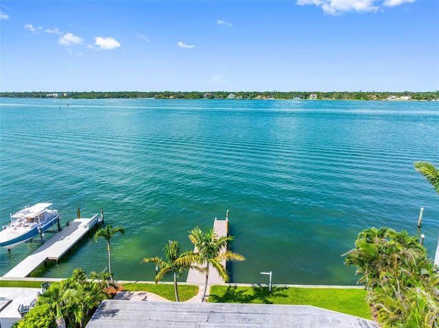 11085 9th St E, Treasure Island, FL 33706 - water view featuring a dock