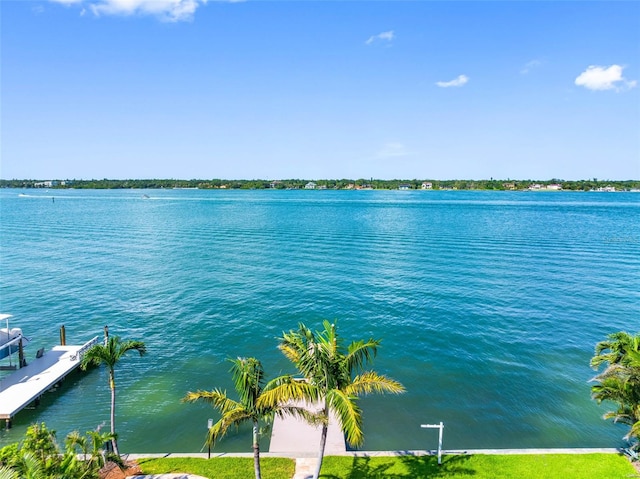 11085 9th St E, Treasure Island, FL 33706 - water view featuring a boat dock