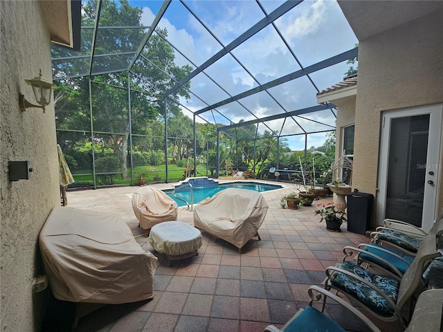 6900 Molakai Cir, Boynton Beach, FL 33437 - view of patio featuring an outdoor pool and a lanai