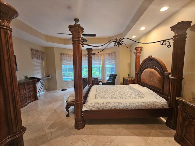6900 Molakai Cir, Boynton Beach, FL 33437 - bedroom featuring recessed lighting and ceiling fan