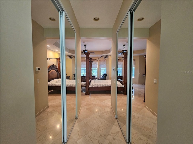 6900 Molakai Cir, Boynton Beach, FL 33437 - bedroom with light marble finish flooring and recessed lighting