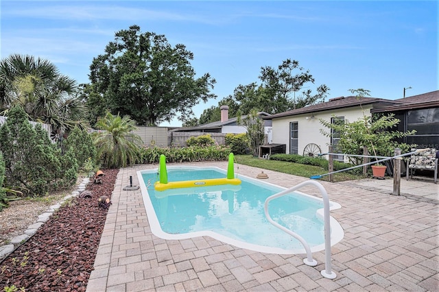 750 Caliente Dr, Brandon, FL 33511 - view of swimming pool with a fenced backyard and a patio