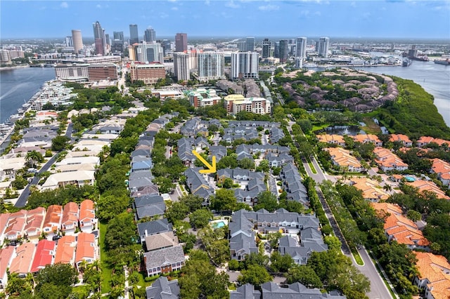 305 Sea Island Way, Tampa, FL 33602 - aerial overview of property's location with a large body of water and city skyline