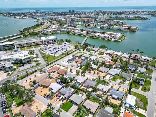 1431 Island Dr S, South Pasadena, FL 33707 - aerial overview of property's location featuring a nearby body of water and nearby urban area