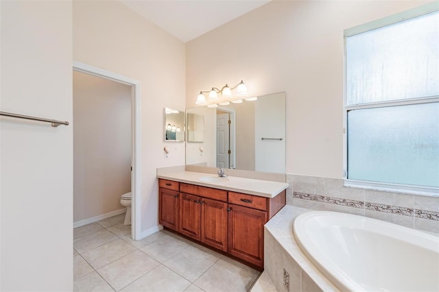 117 Camelot Ridge Dr, Brandon, FL 33511 - bathroom with a bath, vanity, and tile patterned flooring