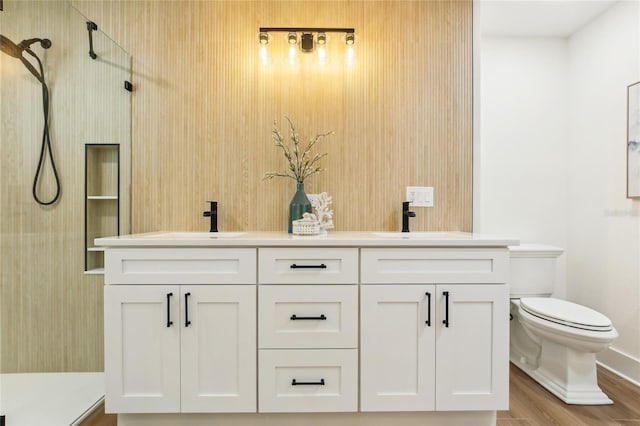 1908 Sutherland Dr W, Palm Harbor, FL 34683 - full bath featuring wood finished floors, double vanity, and a shower