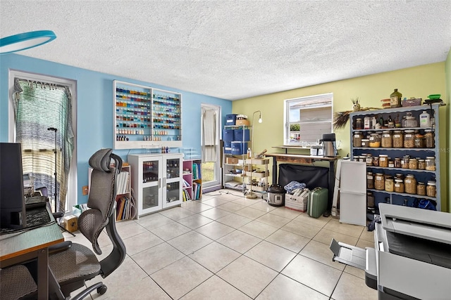 7814 Burnham Dr, Port Richey, FL 34668 - tiled office space with a textured ceiling